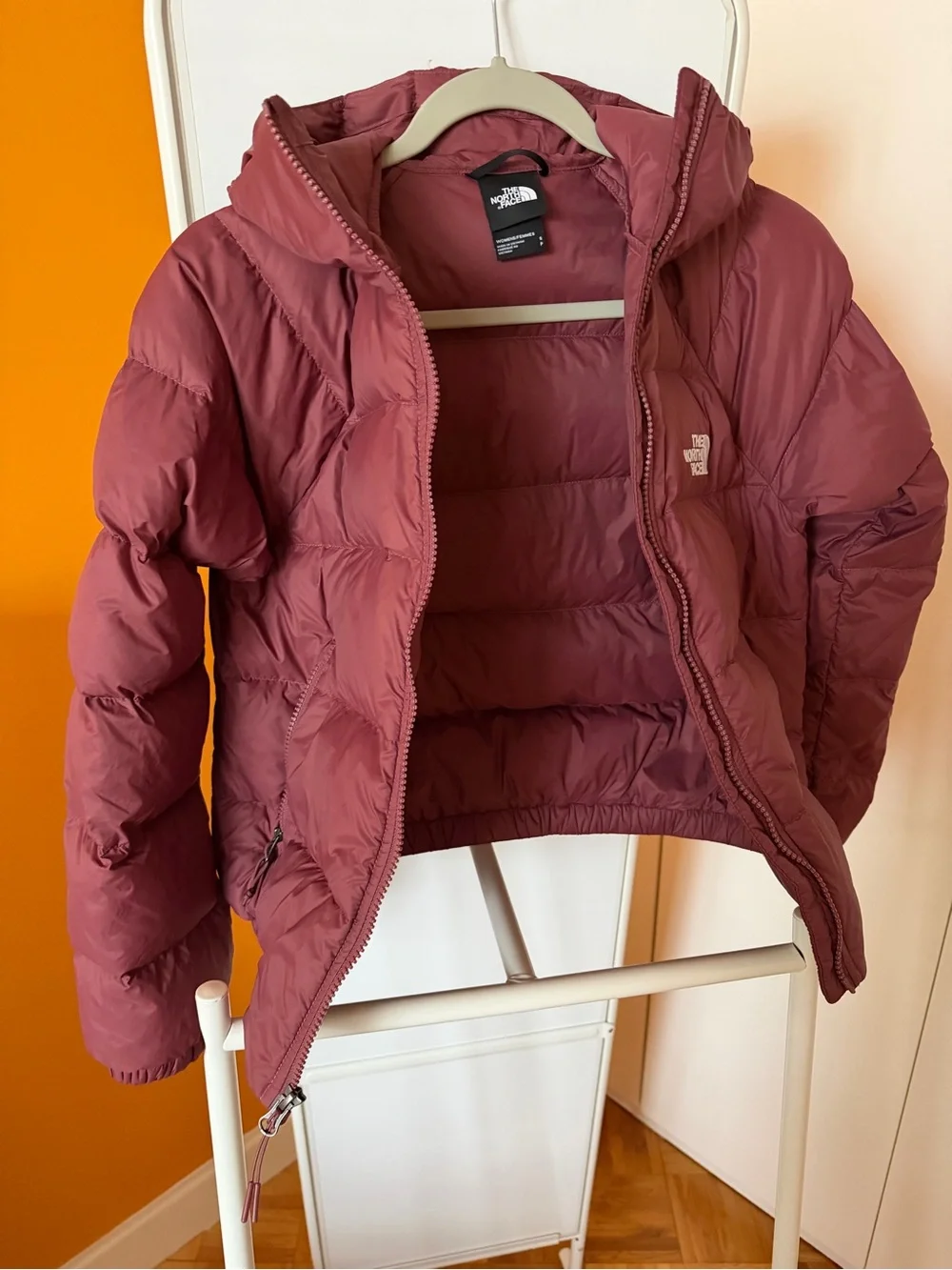 The North Face dusty rose puffer down jacket
